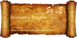 Szotyori Etelka névjegykártya